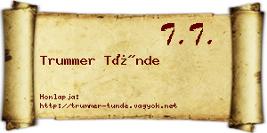 Trummer Tünde névjegykártya